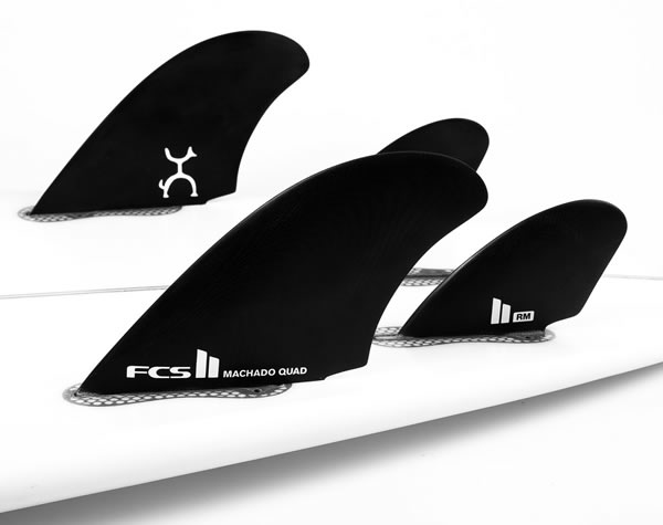 NEW!! FCSII Rob Machado Seaside Quad Fins / BLACK